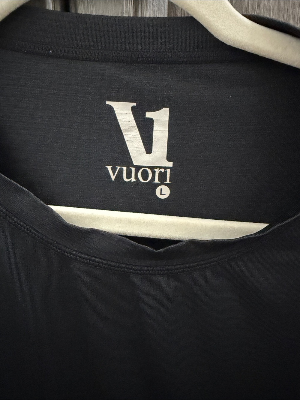 Vuori Black Short Sleeve Tee with White Logo